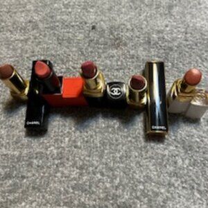 Luxury Lipstick Bundle (4 Chanel & 1 Hung Vanngo) Swatched 1X Perfect condition.